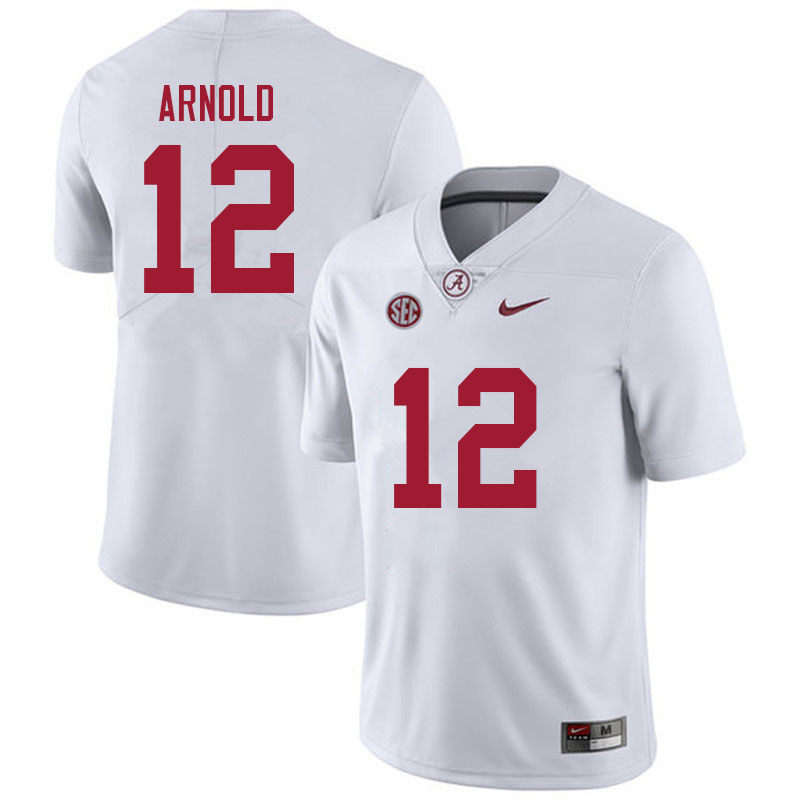 Alabama Crimson Tide Men's Terrion Arnold #12 White NCAA Nike Authentic Stitched 2021 College Football Jersey XE16U70TZ